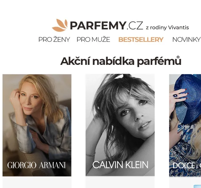 Parfemy.cz: Parfémy Calvin Klein, Dolce & Gabbana a Armani – červen 2026 | Nuslet.cz