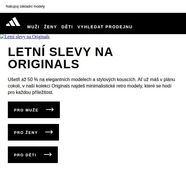 Adidas: Sleva až 50 % na Originals – červen 2026 | Nuslet.cz