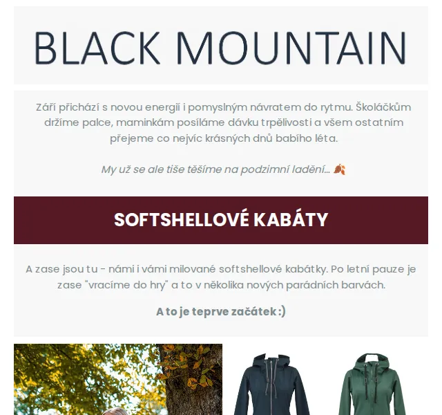 Black Mountain: Softshellové kabátky v nových barvách – červenec 2026 | Nuslet.cz