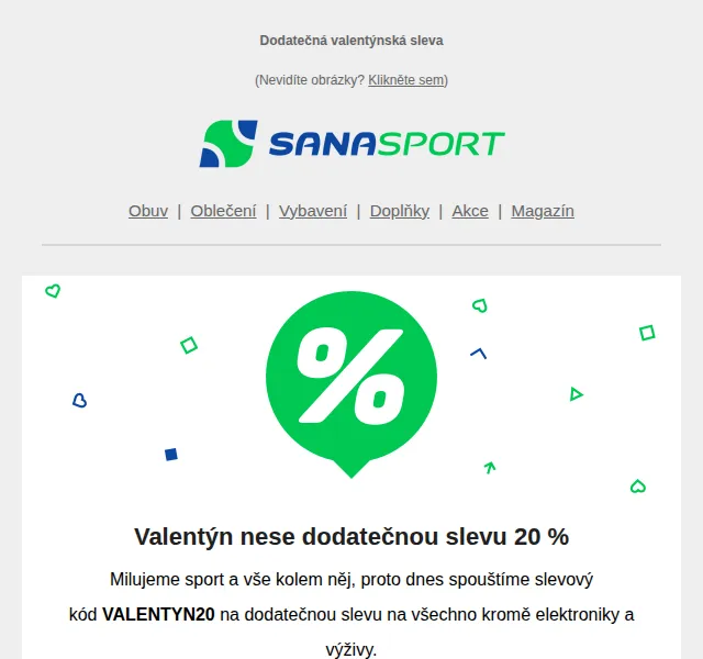Sanasport: Valentýnská sleva 20 % – červen 2026 | Nuslet.cz