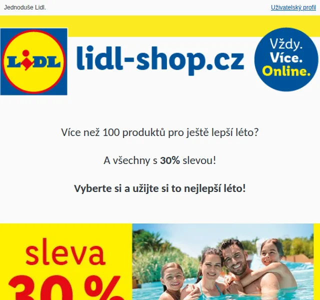 Lidl: 30% sleva na produkty k vodě – červenec 2023 | Nuslet.cz