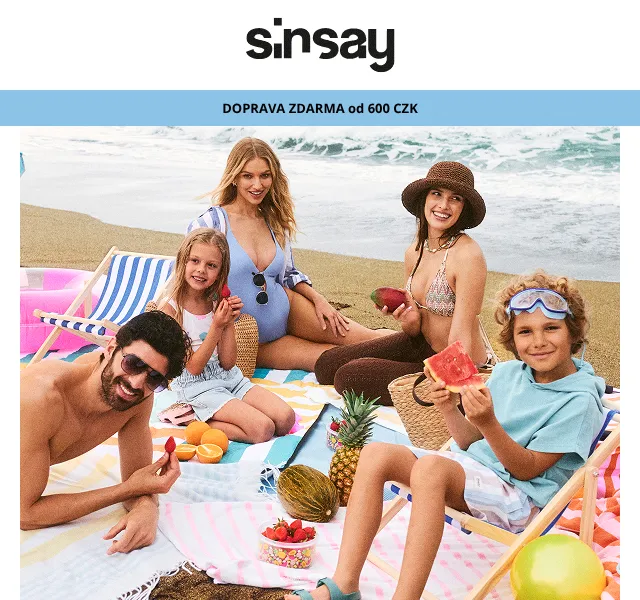 Sinsay: Dětské plážové oblečení -50% – červenec 2026