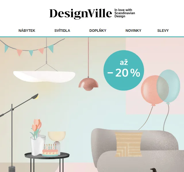 DesignVille: Slevy až 20 % na nábytek a doplňky – červen 2026 | Nuslet.cz