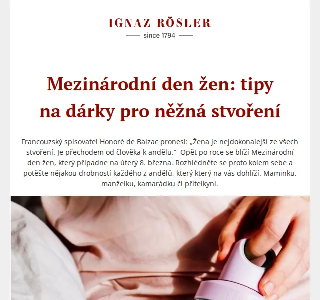 Ignazrosler.cz: Dárky pro ženy – březen 2026 | Nuslet.cz