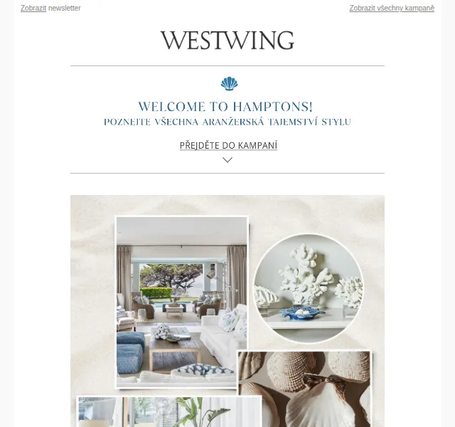 Westwing: Nábytek Safavieh a aranžmá Hamptons – červenec 2026 | Nuslet.cz