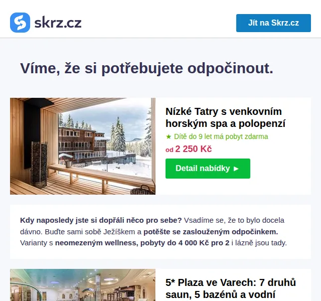 Skrz: Wellness pobyty s privátním spa – červen 2026 | Nuslet.cz