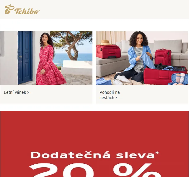 Dodatečná sleva 20% ve Slevovém obchodě Tchibo