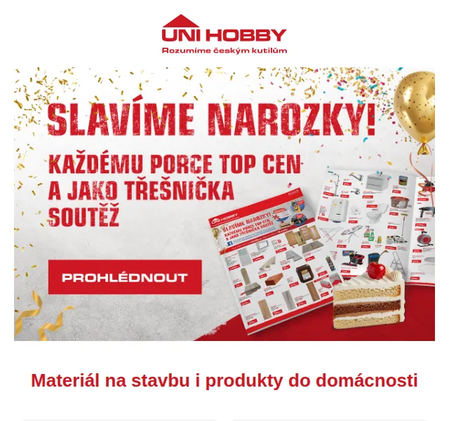 UNI HOBBY: leták s akcemi – vinyl, nářadí, svítidlo – červenec 2026 | Nuslet.cz