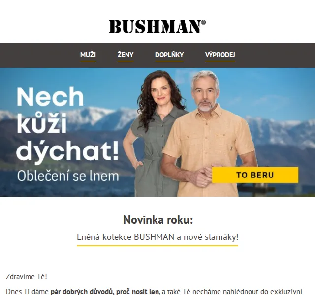 BUSHMAN: Lněná kolekce a slamáky – červen 2026 | Nuslet.cz