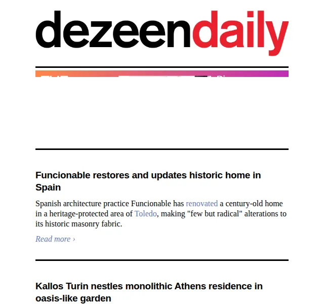 Dezeen Daily: architektura a design – červenec 2026 | Nuslet.cz