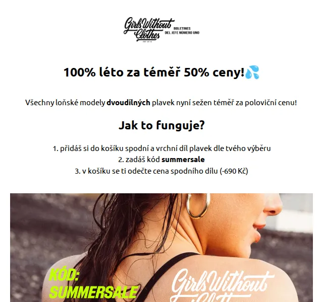 Girls Without Clothes: Plavky s 50% slevou – červenec 2026 | Nuslet.cz