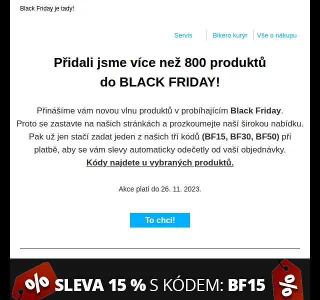 czbikero: Black Friday slevy až 50 % na kola a cyklo doplňky – červenec 2026 | Nuslet.cz