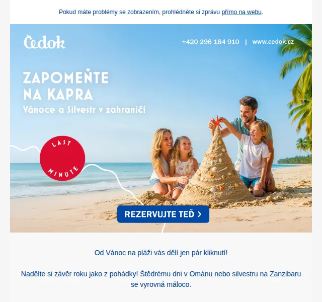 Čedok: Silvestr u moře od 9 990 Kč – červenec 2026 | Nuslet.cz