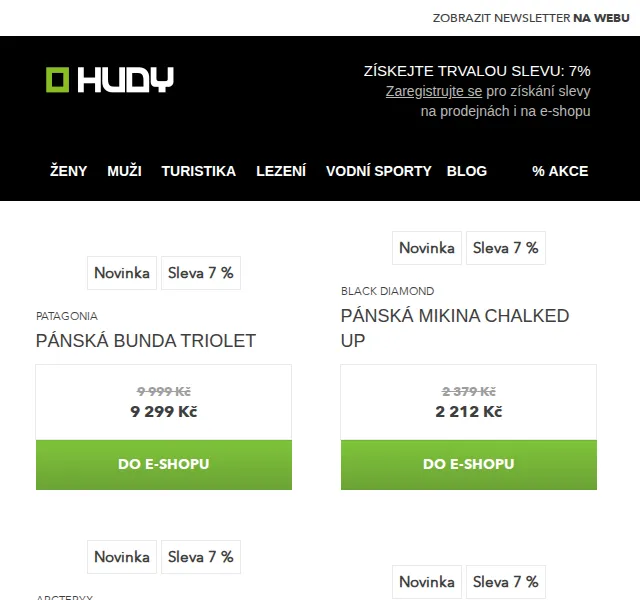 Hudy: Nová kolekce 7% sleva – červen 2026 | Nuslet.cz