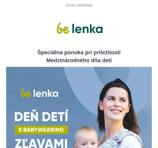 Be Lenka: Dětské nosiče až -20 % – červen 2026 | Nuslet.cz