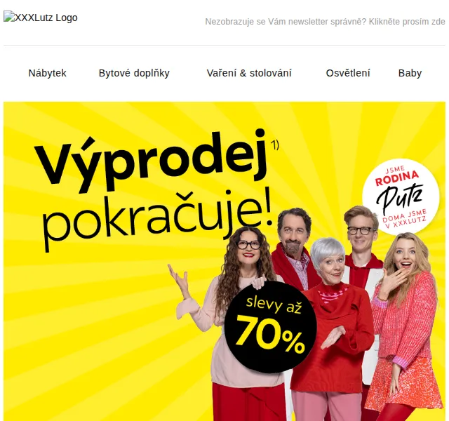 XXXLutz: Letní výprodej nábytku s cenami od 199 Kč – červenec 2026 | Nuslet.cz