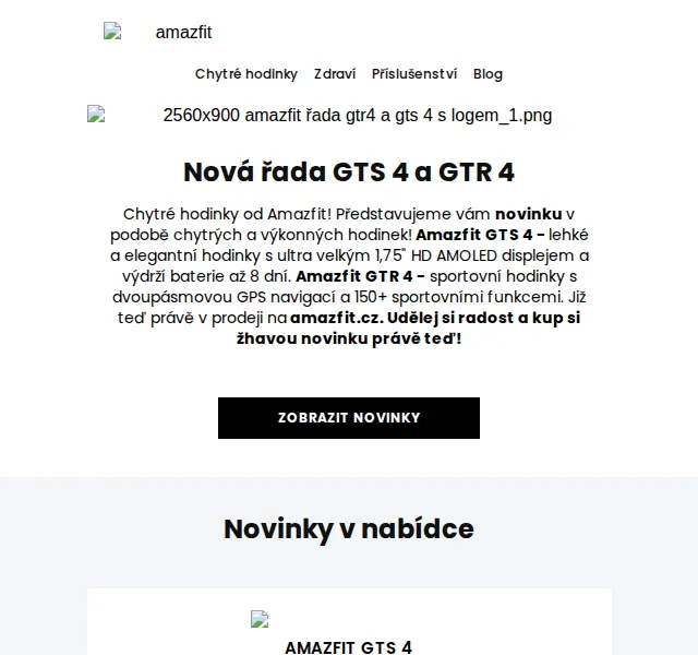 Amazfit.cz: Nová řada Amazfit GTR 4 a GTS 4 – červen 2026 | Nuslet.cz