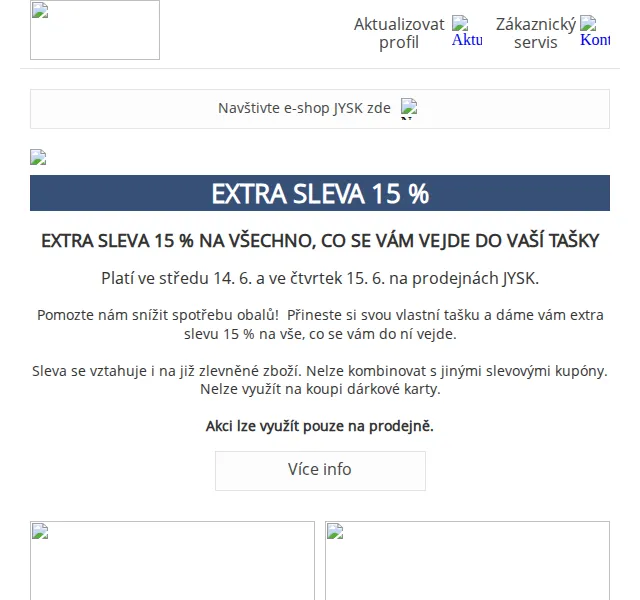 JYSK: Extra sleva 15 % na vše v tašce – červenec 2026 | Nuslet.cz