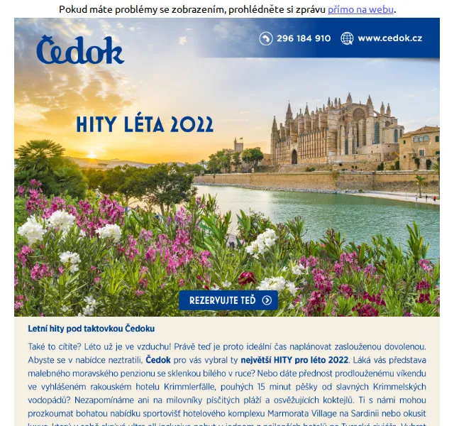 Čedok: Hity léta 2022 – zájezdy | červen 2026 | Nuslet.cz