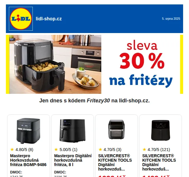 Lidl: Sleva až 44 % na horkovzdušné fritézy – srpen 2025 | Nuslet.cz