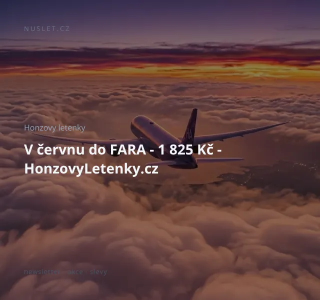 Honzovy letenky: Do Fara v červnu od 1 825 Kč | Nuslet.cz