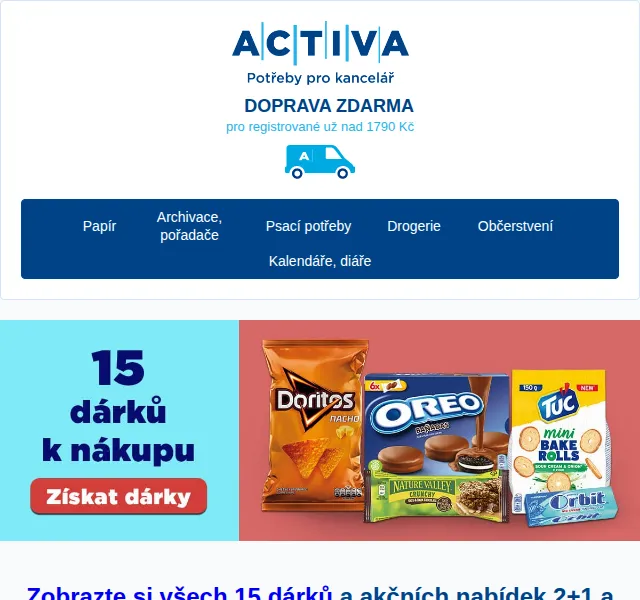 Activa: akce 2+1, 4+1 a 15 dárků k nákupu – červenec 2026 | Nuslet.cz