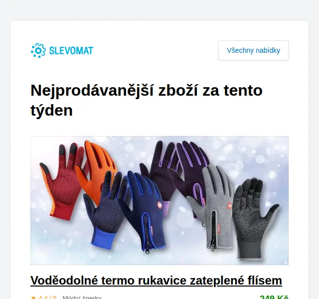 Slevomat: Voděodolné termo rukavice od 249 Kč – červen 2026 | Nuslet.cz