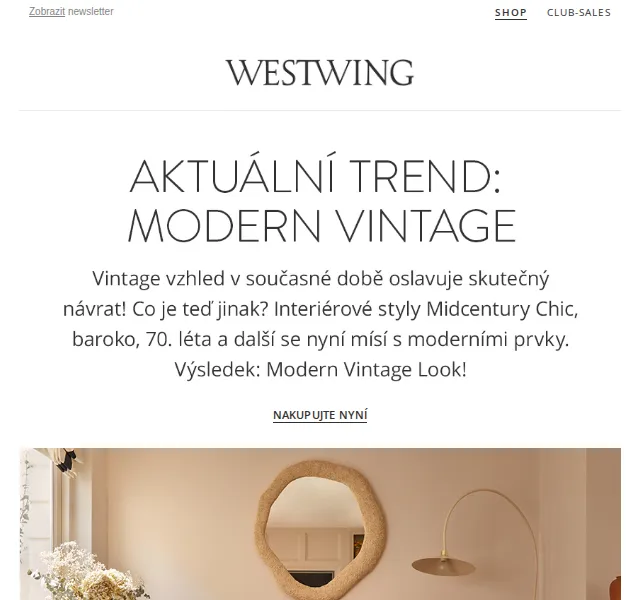 Westwing: Modern Vintage kolekce nábytku – červenec 2026 | Nuslet.cz