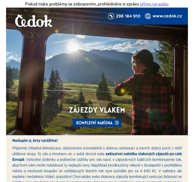Čedok: Exkluzivní nabídka vlakových zájezdů – červen 2026 | Nuslet.cz