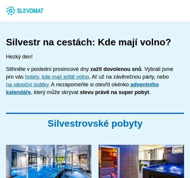 Slevomat: vánoční a silvestrovské pobyty – červen 2026 | Nuslet.cz