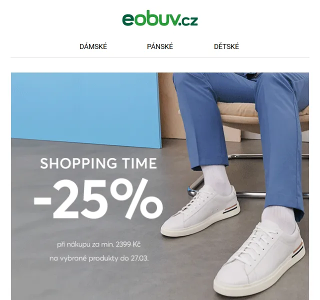 eobuv.cz: Sleva 25 % na tenisky, lodičky a kabelky – červen 2026 | Nuslet.cz