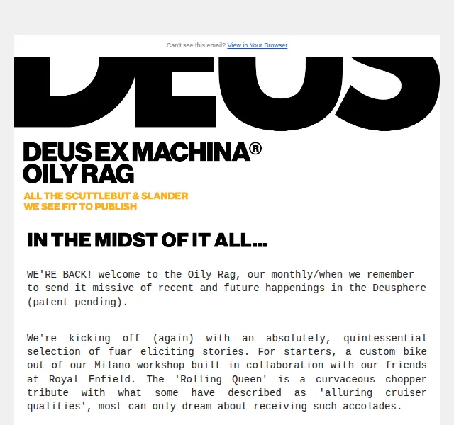 Deus Ex Machina Europe: Limitované edice a akce – červenec 2026 | Nuslet.cz