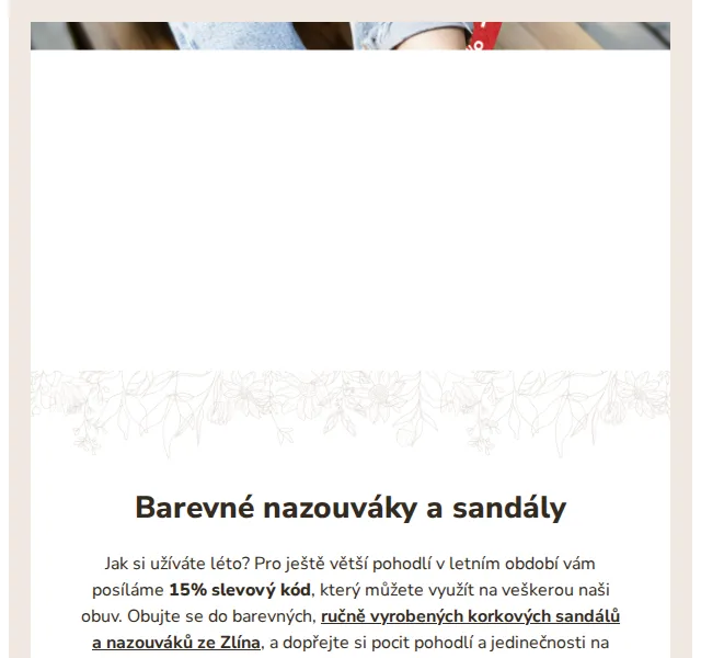 Ovečkárna: 15% sleva na barevné nazouváky a sandály – červenec 2026 | Nuslet.cz