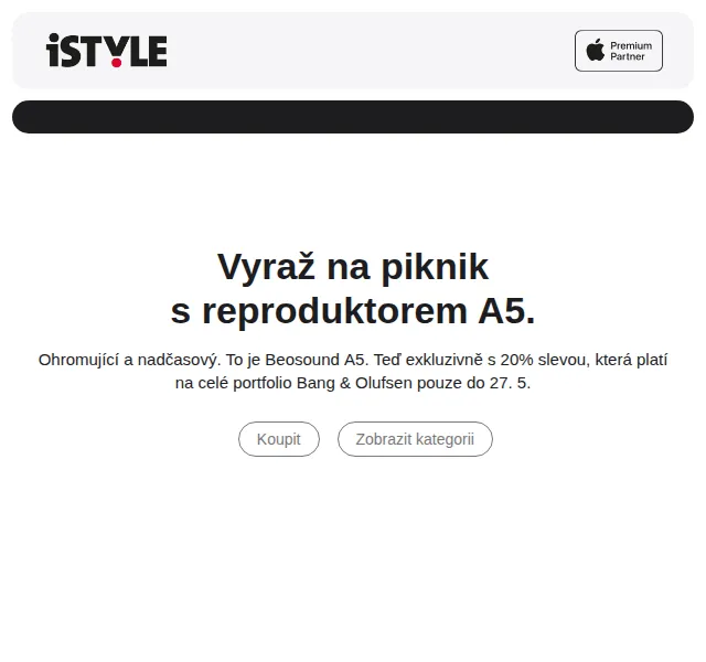 iSTYLE: Bang & Olufsen s 20% slevou – červen 2026 | Nuslet.cz
