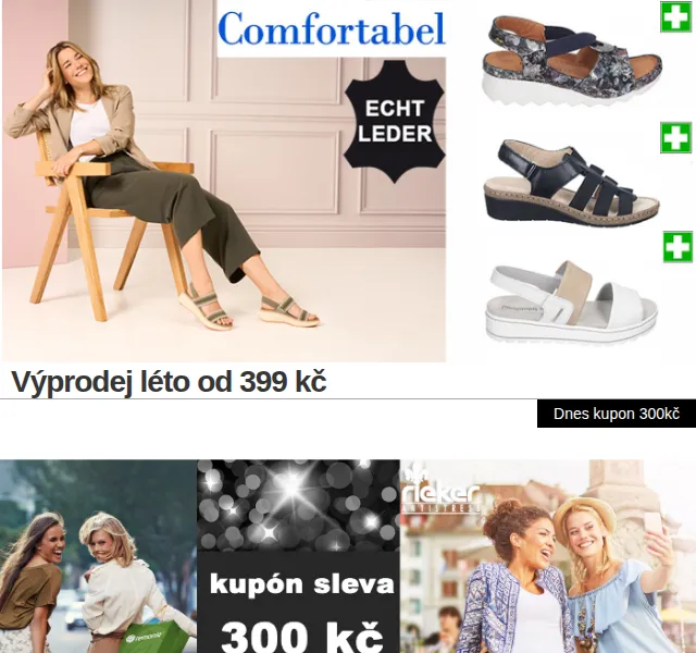 Eliteshoes: COMFORTABEL, Tamaris, RIEKER výprodej – červenec 2026 | Nuslet.cz