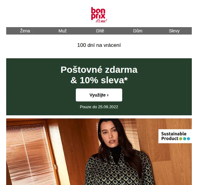 bonprix: poštovné zdarma + 10% sleva – červen 2026 | Nuslet.cz