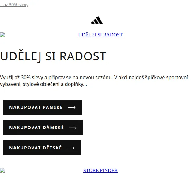 Adidas: až 30% slevy na sportovní vybavení – červenec 2026 | Nuslet.cz