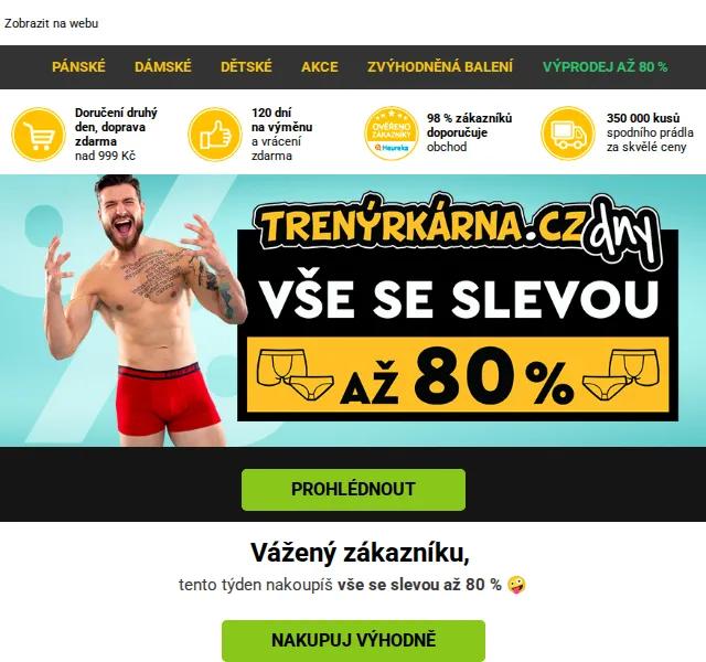 Trenýrkárna.cz: Vše se slevou až 80 % – červenec 2026 | Nuslet.cz