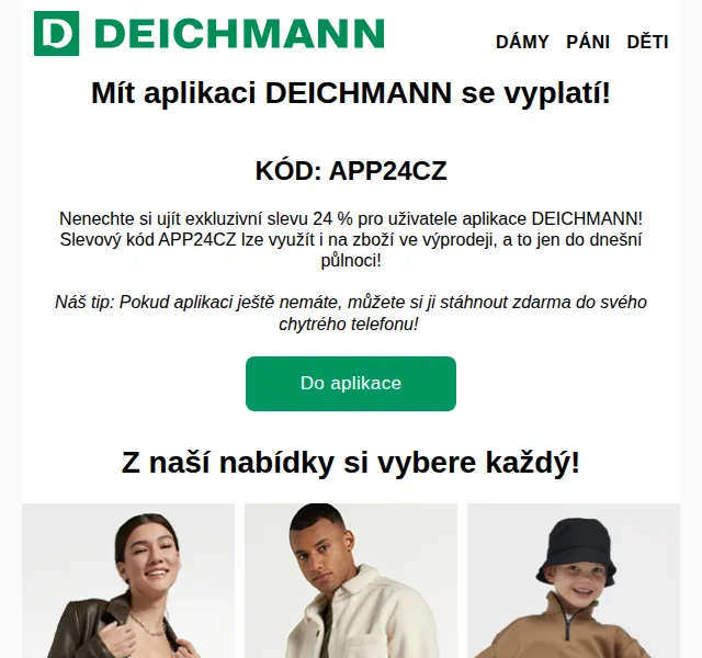 DEICHMANN: Až -24 % v aplikaci – červenec 2026 | Nuslet.cz