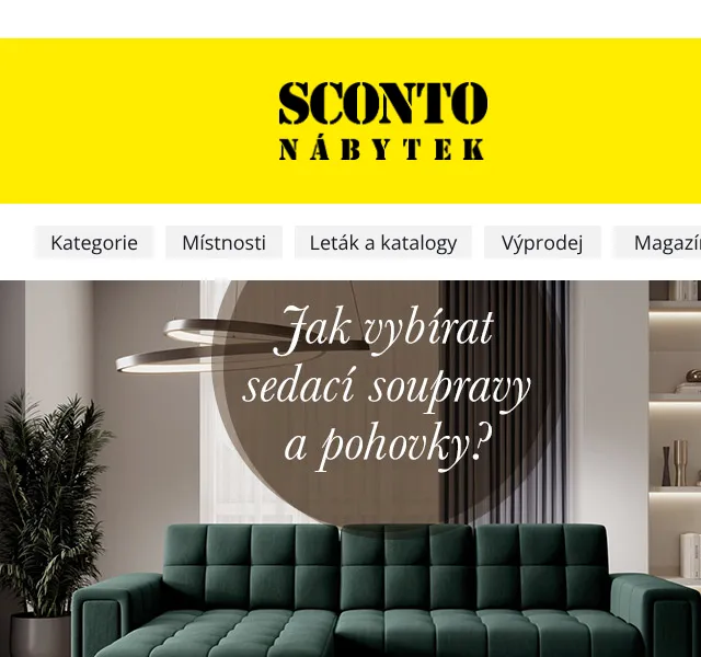 Sconto: Jak vybrat sedací soupravy a pohovky – září 2026