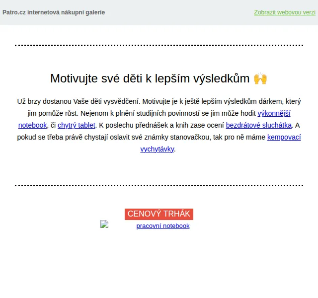Patro.cz: Odměny za vysvědčení – červen 2026 | Nuslet.cz