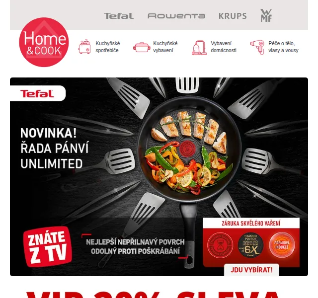 Home & Cook: Aprílová sleva 20 % na pánve Tefal – červen 2026 | Nuslet.cz