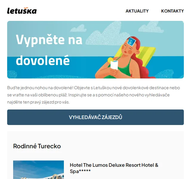 Letuška.cz: Rodinné Turecko, Egypt a Kypr – červenec 2026 | Nuslet.cz