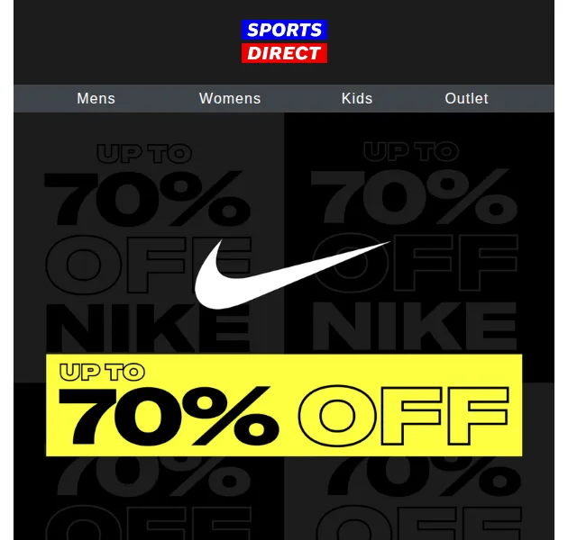 Sportsdirect: Až 70% sleva na Nike Outlet – červenec 2026 | Nuslet.cz