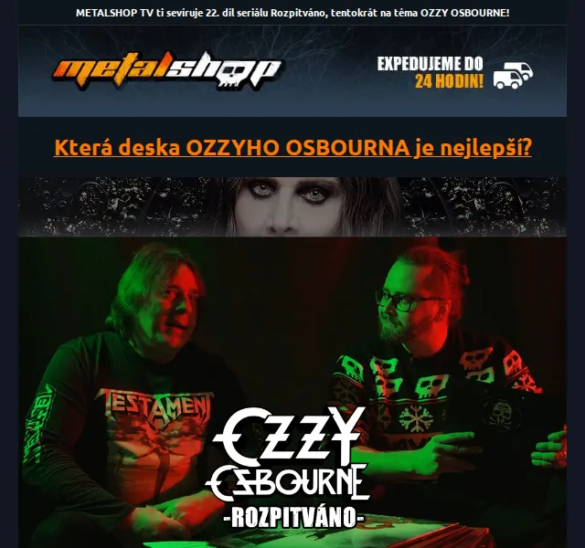 METALSHOP: limitovaná edice Ozzy Osbourne merch – červen 2026 | Nuslet.cz
