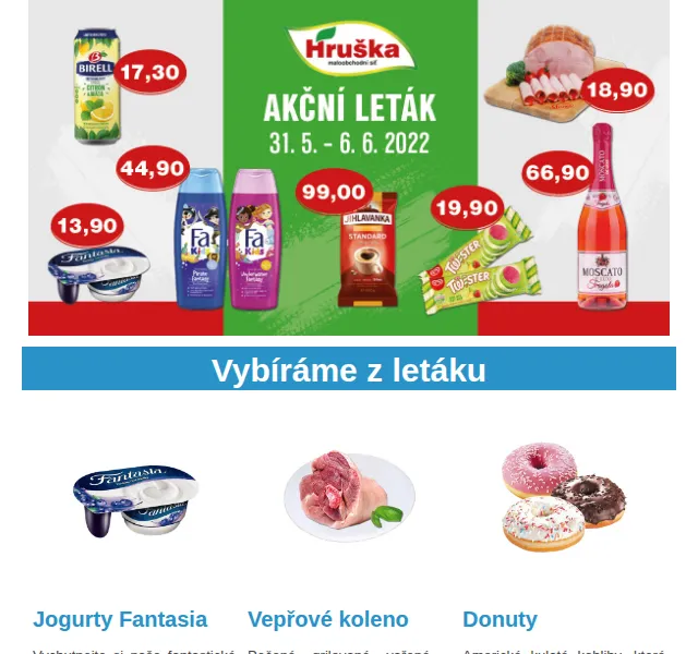 Váš HRUŠKA tým: Leták 31.5.-6.6. – Jogurty Fantasia od 13,90 Kč | červen 2026 | Nuslet.cz