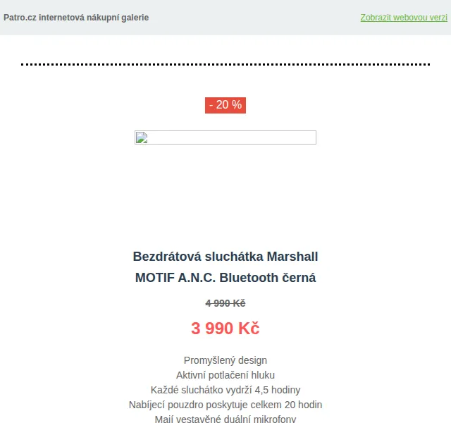 Patro.cz: Sluchátka Marshall, Apple AirPods a LAMAX se slevou až 54 % – červen 2026 | Nuslet.cz