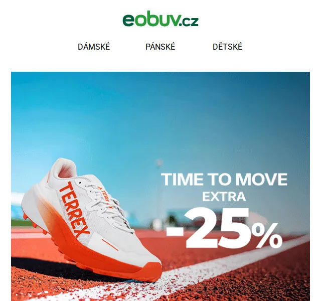eobuv.cz: MOVE25 extra -25 % na sportovní obuv – červenec 2026 | Nuslet.cz