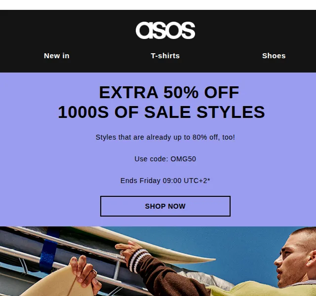 ASOS: Extra 50% sleva ve výprodeji – červen 2026 | Nuslet.cz