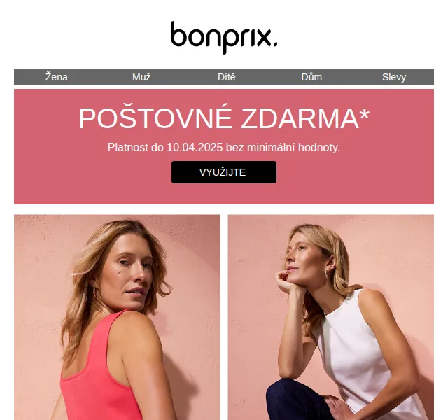 bonprix: Poštovné zdarma a cirkulární móda – červenec 2026 | Nuslet.cz